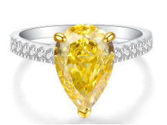 Golden Glow Lab-Created Yellow Dimond Ring