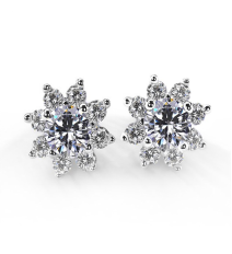 Sunflower 50 Points Earrings with Lab Diamond & 925 Silver