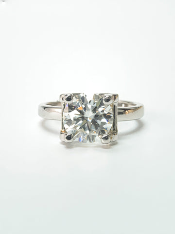 3 Carat Classic Bull Head 925 Silver Moissanite Stone Ring