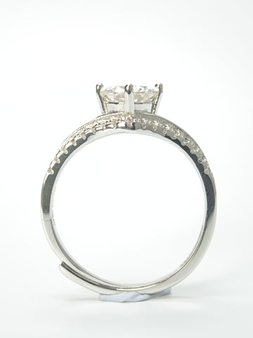 1 Carat Princess Crown 925 Silver Moissanite Stone Ring