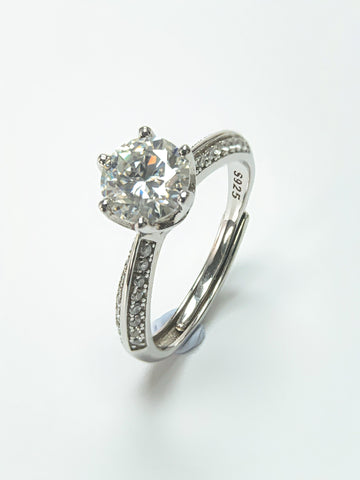 3 Carat Mountains and Rivers 925 Silver Moissanite Stone Ring