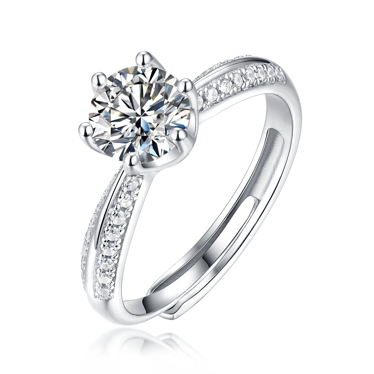 3 Carat Mountains and Rivers 925 Silver Moissanite Stone Ring