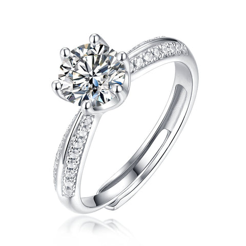3 Carat Mountains and Rivers 925 Silver Moissanite Stone Ring