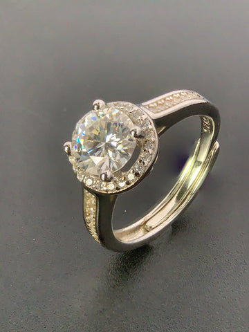 3 Carat Deluxe 925 Silver Moissanite Stone Ring
