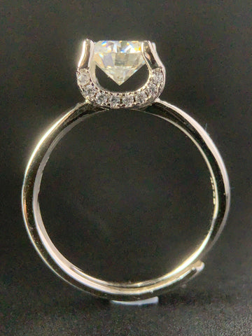 3  Carat Princess Square 925 Silver Moissanite Stone Ring