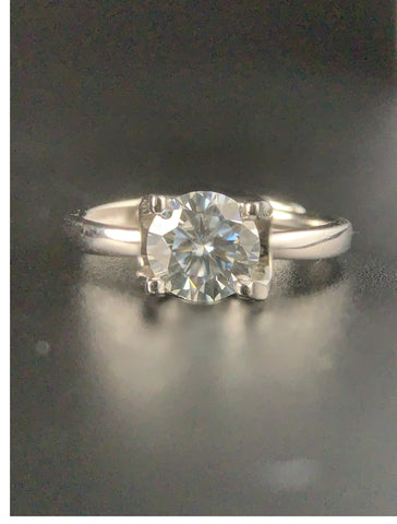3  Carat Princess Square 925 Silver Moissanite Stone Ring