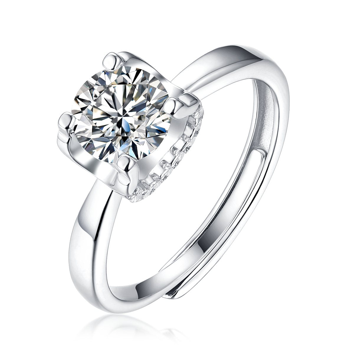 3  Carat Princess Square 925 Silver Moissanite Stone Ring