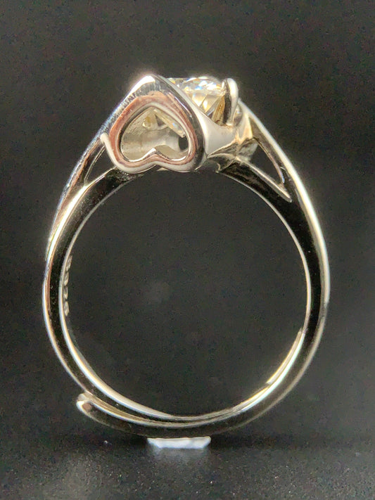 1 Carat Kiss of an Angel 925 Silver Moissanite Stone Ring