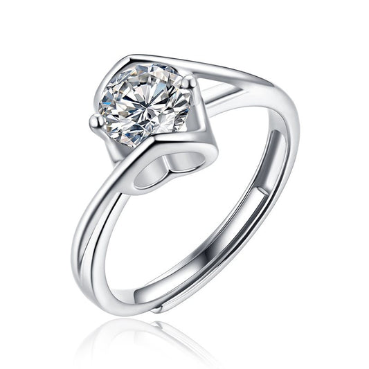 1 Carat Kiss of an Angel 925 Silver Moissanite Stone Ring