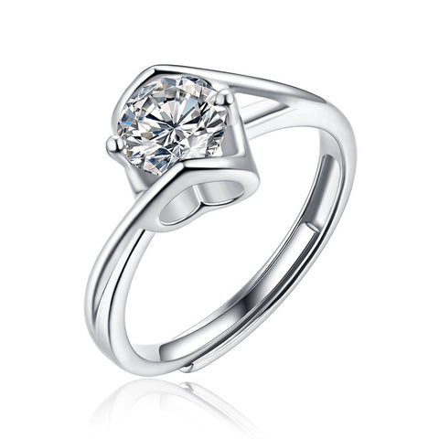 1 Carat Kiss of an Angel 925 Silver Moissanite Stone Ring