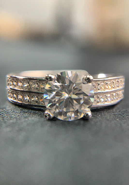 1 Carat Fairy Diary 925 Silver Moissanite Stone Ring