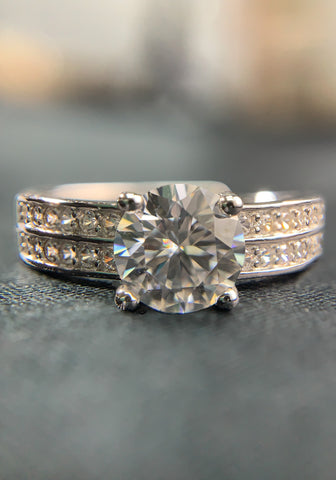 1 Carat Fairy Diary 925 Silver Moissanite Stone Ring