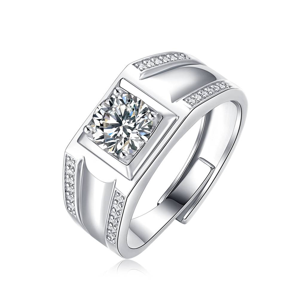 Gentleman's Worldly Elegance Lab Diamond & 925 Silver Ring