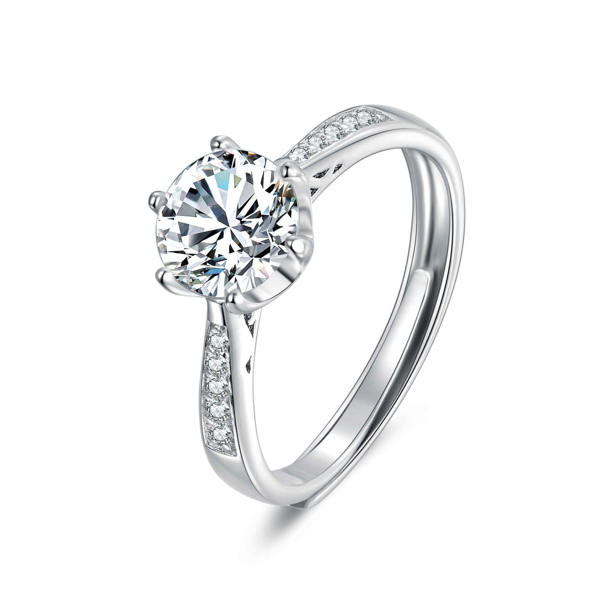 1 Carat Luxury 925 Silver Moissanite Stone Ring