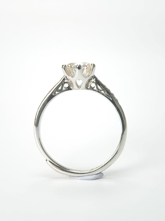 1 Carat Luxury 925 Silver Moissanite Stone Ring