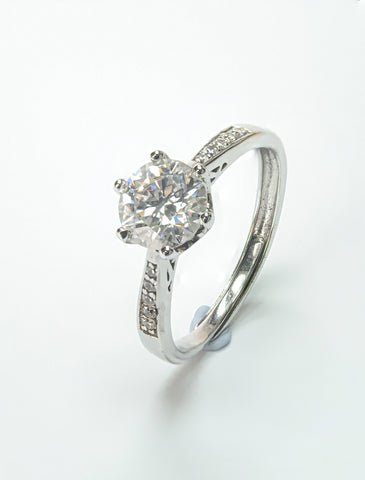 1 Carat Luxury 925 Silver Moissanite Stone Ring