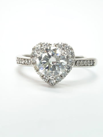 1 Carat Heartbeat 925 Silver Moissanite Stone Ring