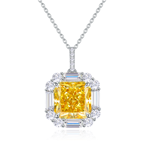 Radiant Sunburst Lab-Created Diamond Necklace