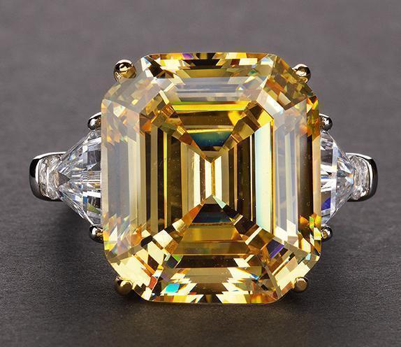 7-carat Canary Charm Lab-Created Yellow Dimond Ring
