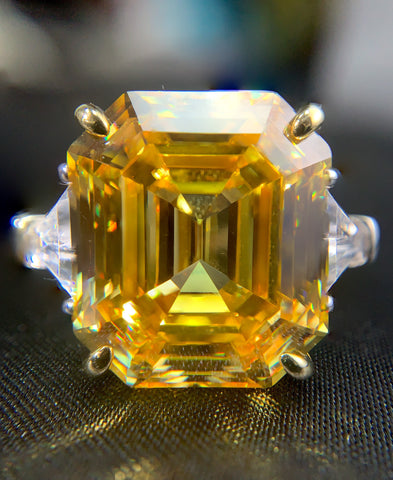 7-carat Canary Charm Lab-Created Yellow Dimond Ring