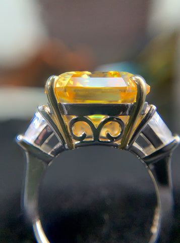 7-carat Canary Charm Lab-Created Yellow Dimond Ring