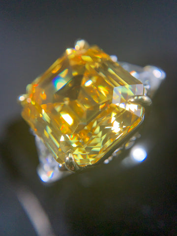7-carat Canary Charm Lab-Created Yellow Dimond Ring