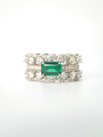 Timeless Elegance Lab-Created Diamond and Emerald Ring