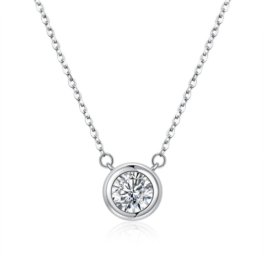 1 Carat Bubble Moissanite Stone & 925 Silver Pendant