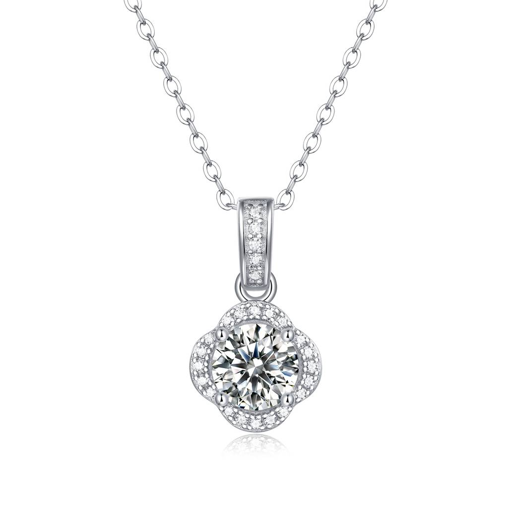 Spring Blossom Moissanite Stone & 925 Silver Pendant