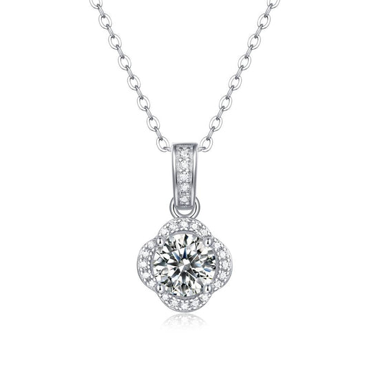 Spring Blossom Moissanite Stone & 925 Silver Pendant