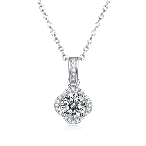 Spring Blossom Moissanite Stone & 925 Silver Pendant