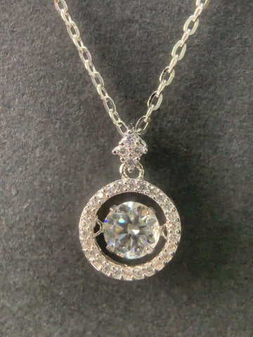 Dancing Light 0.5 carat Moissanite Stone & 925 Silver Pendant
