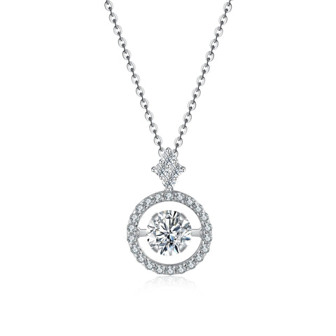 Dancing Light 0.8 carat Moissanite Stone & 925 Silver Pendant