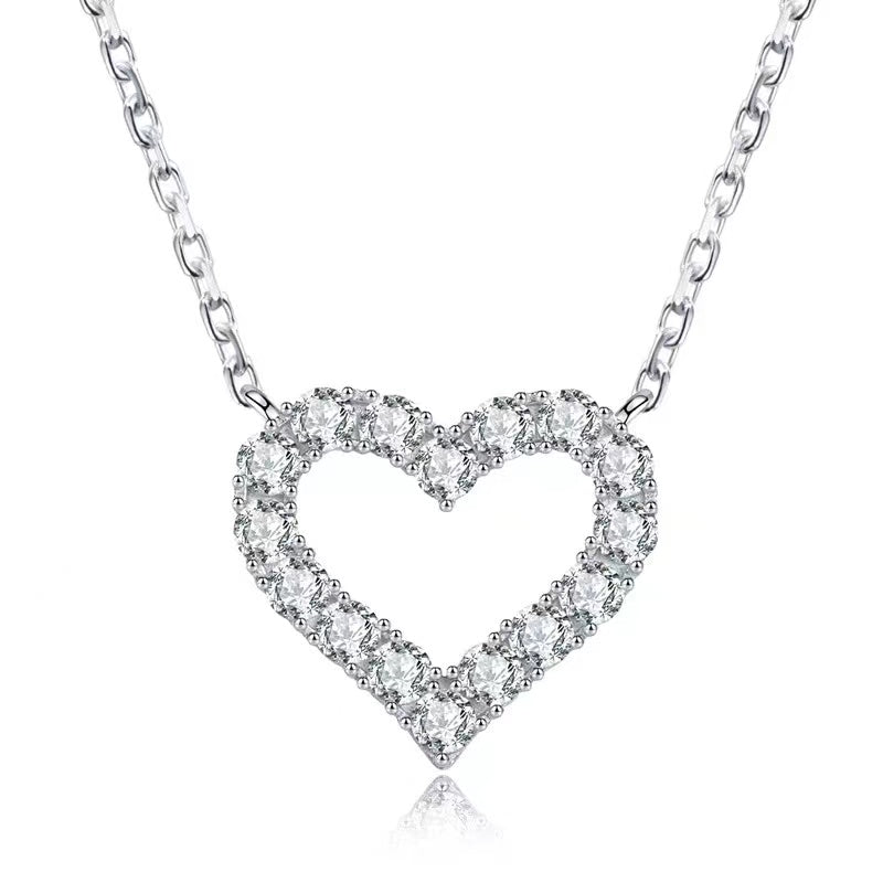 Heart-shaped Moissanite Stone & 925 Silver Pendant