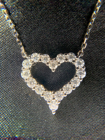 Heart-shaped Moissanite Stone & 925 Silver Pendant