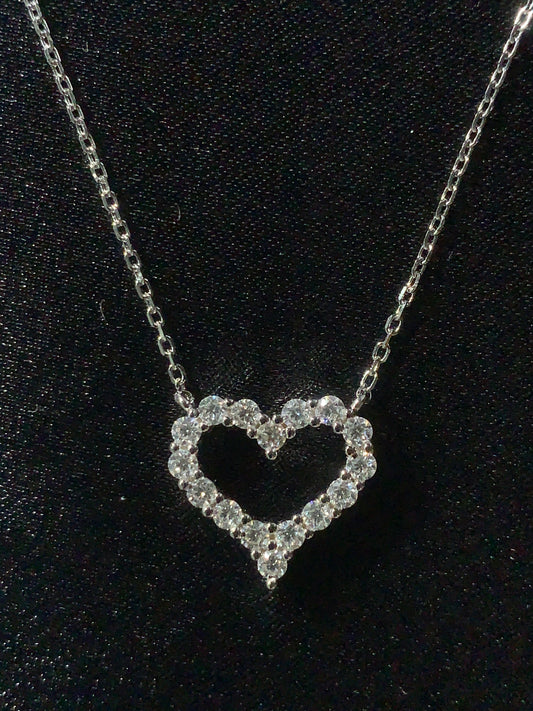 Heart-shaped Moissanite Stone & 925 Silver Pendant