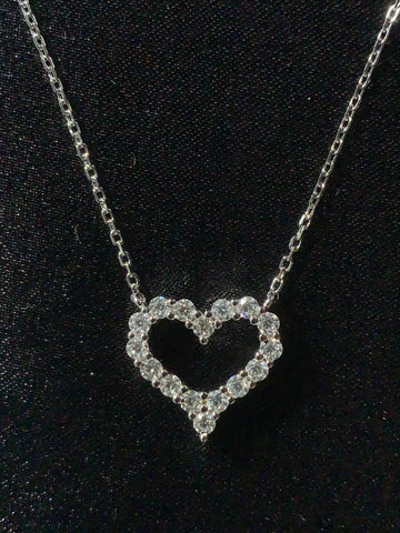 Heart-shaped Moissanite Stone & 925 Silver Pendant