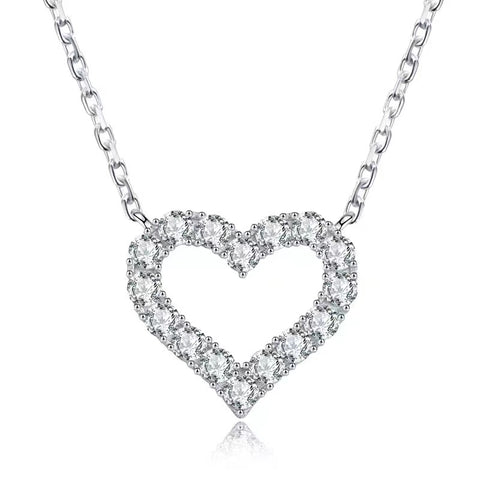 Heart-shaped Moissanite Stone & 925 Silver Pendant